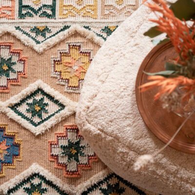 Suri värikäs villamatto  - beige