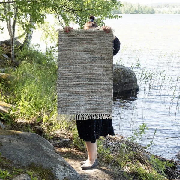 Kesälahti puuvillamatto ruskea-harmaa - Image 4